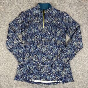 Dover Saddlery 1/4 Zip‎ Shirt Paisley Print Polyester Stretch Womens XS